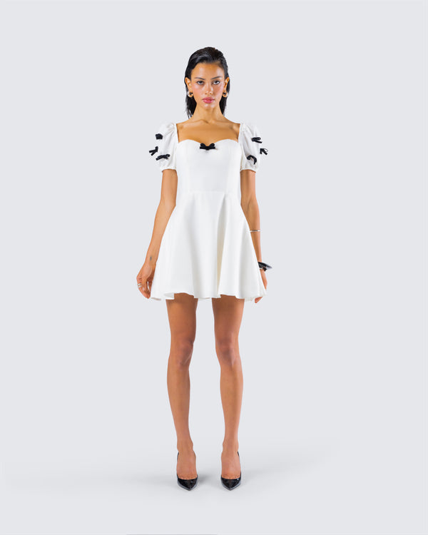 Finesse Jayla White Skater Mini Dress