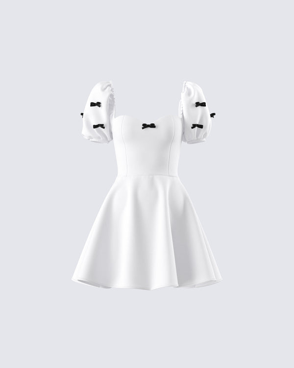 finesse Jayla White Skater Mini Dress