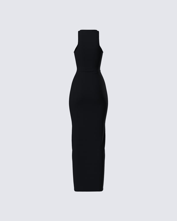 Finesse Jazlyn Black Invisible Strap Maxi Dress