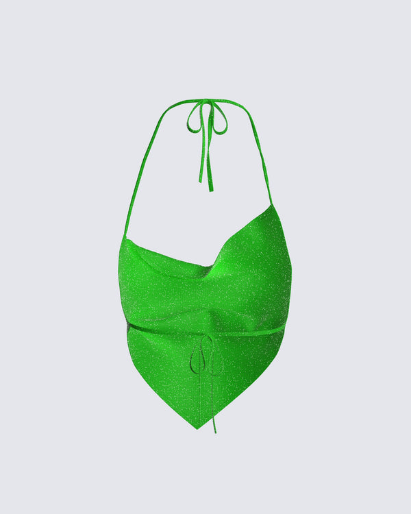 Finesse Jenae Shimmer Knit Asymmetrical Cowl Top