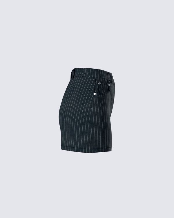 Finesse Jennifer Black Stripe Mini Skirt