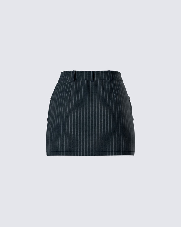 Finesse Jennifer Black Stripe Mini Skirt