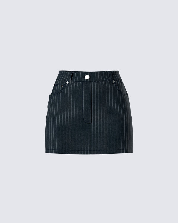 finesse Jennifer Black Stripe Mini Skirt