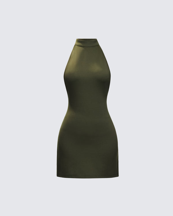 finesse Jess Olive Halter Dress