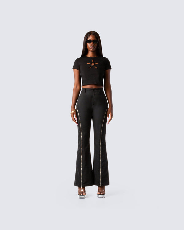 Finesse Jesse Black Cropped Top