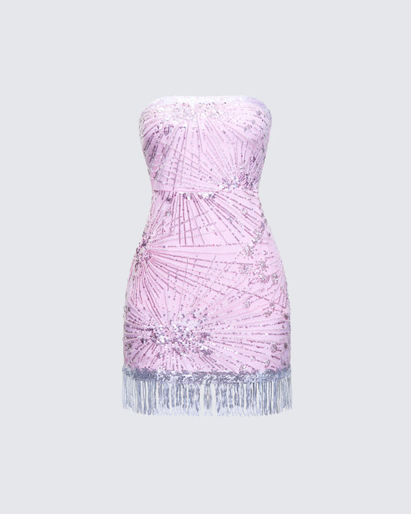 finesse Jocelyn Pink Sequin Mini Dress