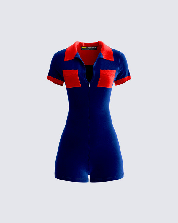 finesse Johana Multi Velvet Mini Romper