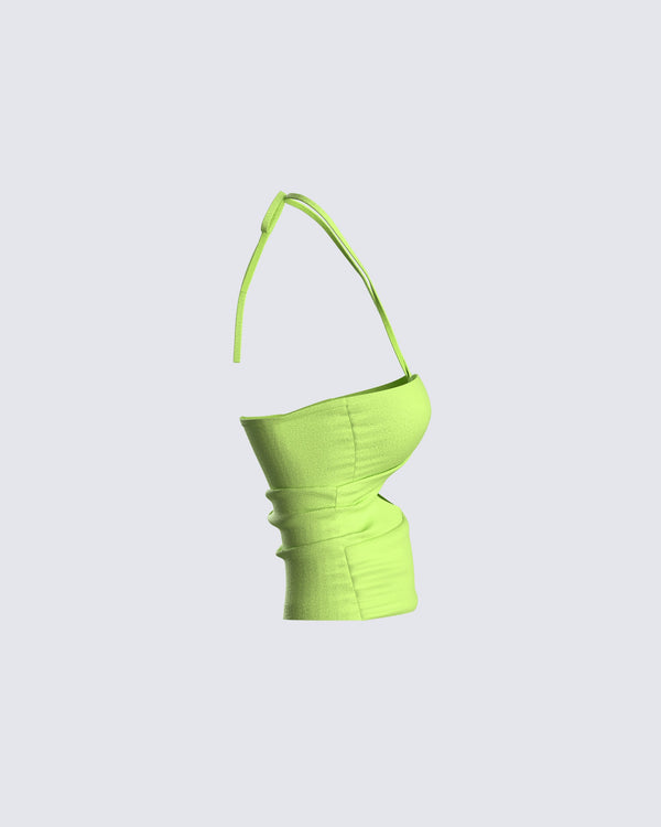 Finesse Jolene Green Cropped Top