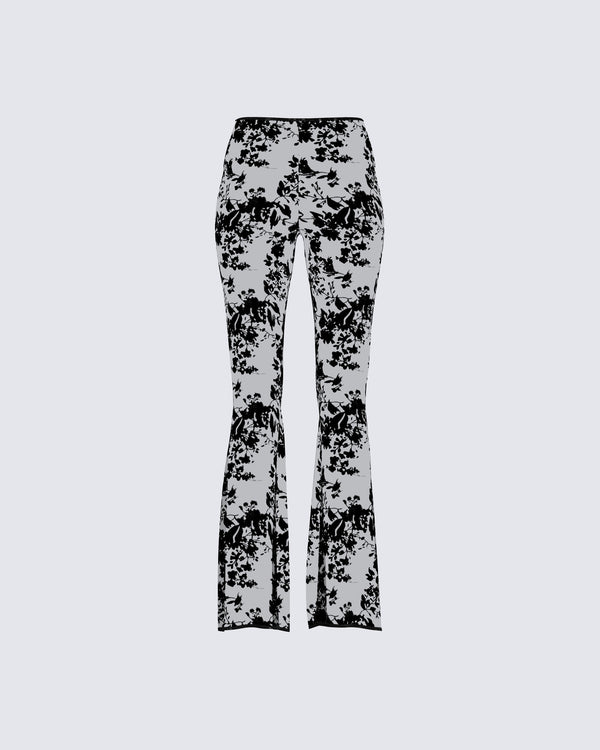 Finesse Jonas Black Sheer Flocked Pant