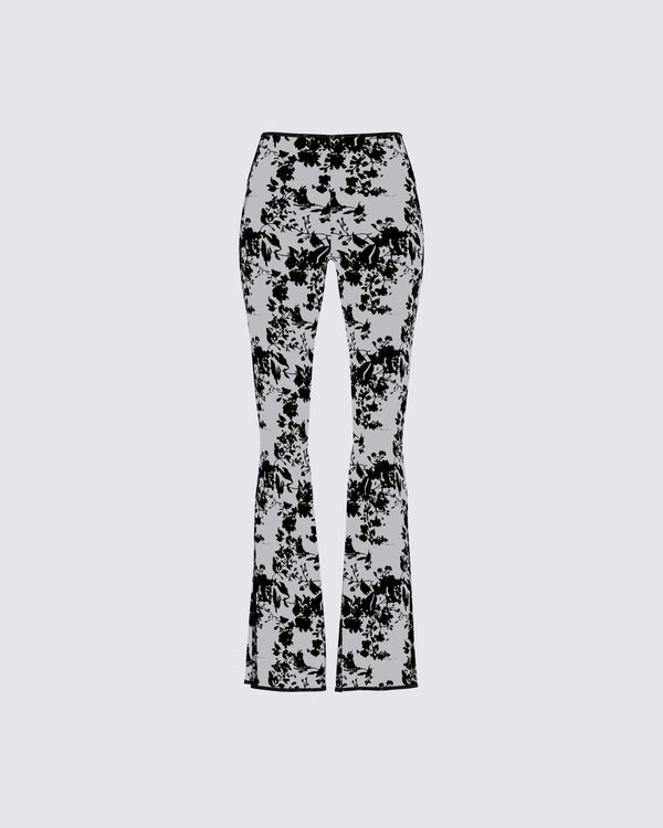 finesse Jonas Black Sheer Flocked Pant