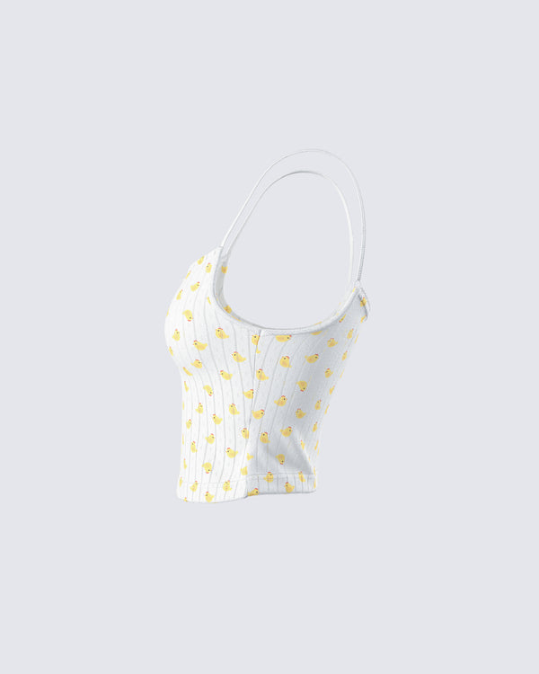 Finesse Jordana Ivory Duck Print Camisole Top