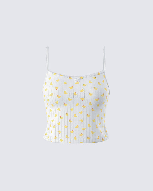 finesse Jordana Ivory Duck Print Camisole Top