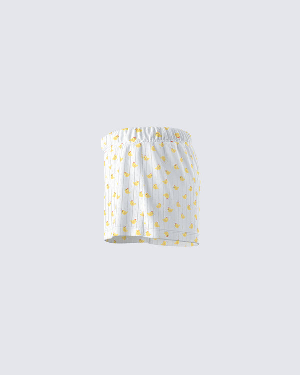 Finesse Jordana Ivory Duck Print Short