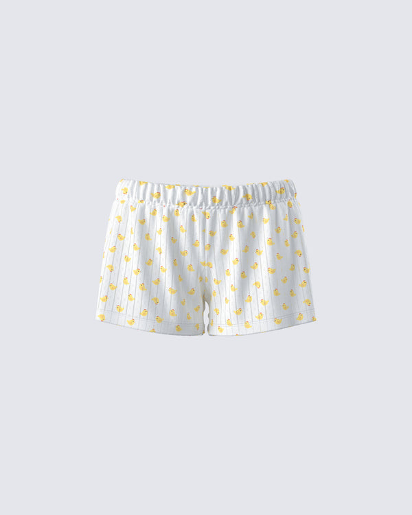 finesse Jordana Ivory Duck Print Short