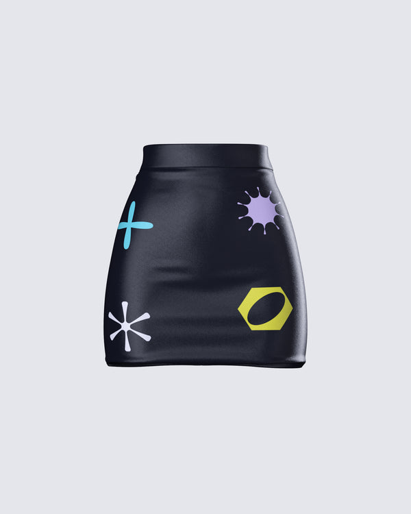 finesse Jordy Black Vegan Leather Skirt