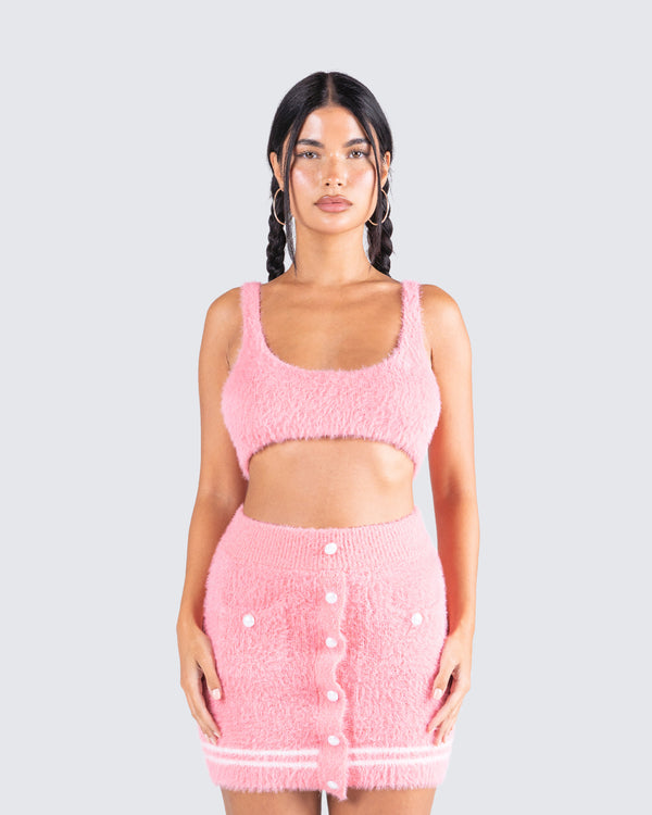 Finesse Joss Knit Scoop Neck Cropped Top