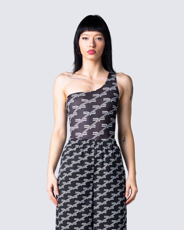 Finesse Joy Logo Print Bodysuit