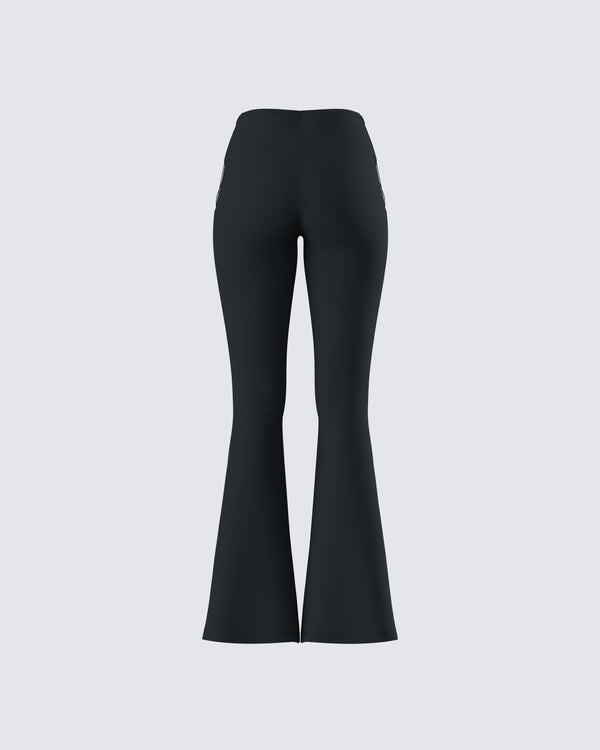 Finesse Juan Black Lace Up Flare Pant