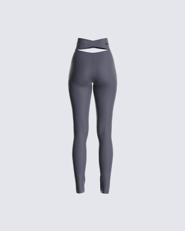 Finesse Jules Charcoal Criss Cross Legging