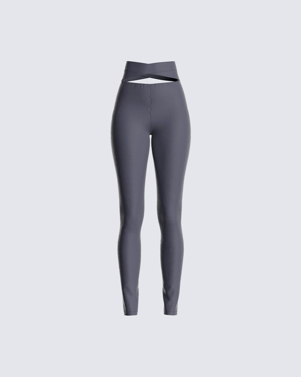 finesse Jules Charcoal Criss Cross Legging