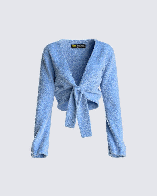 finesse Julia Sweater Knit Tie Front Top