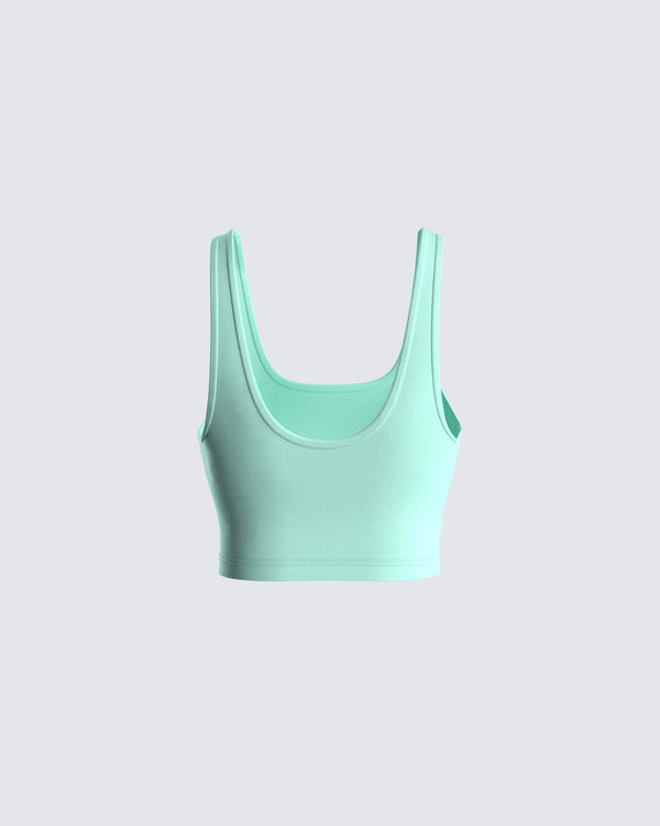 Finesse Julian Mint Cropped Tank Top