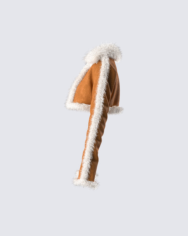 Finesse Juliana Tan Faux Shearling Jacket