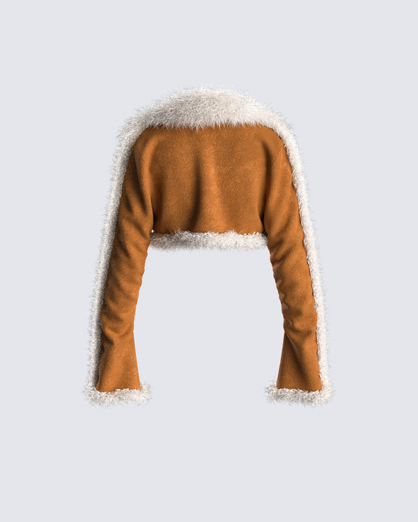Finesse Juliana Tan Faux Shearling Jacket