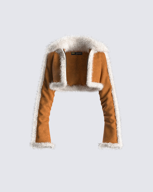 finesse Juliana Tan Faux Shearling Jacket