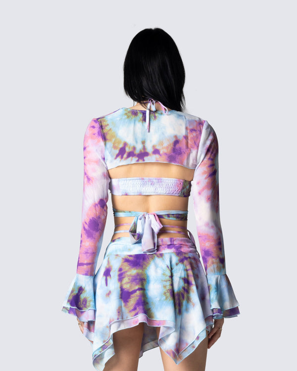 Finesse Kadence Tie Dye Print Shrug