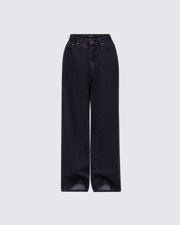 finesse Kai Black Washed Balloon Pant