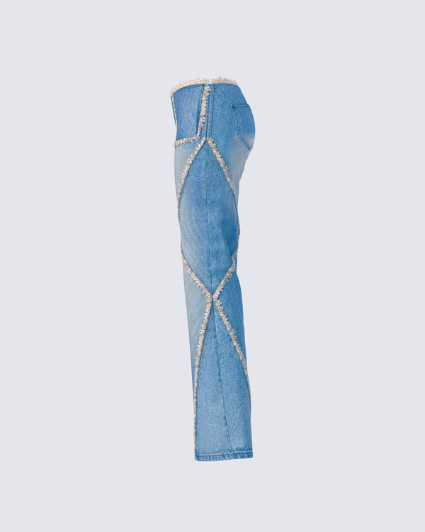 Finesse Kaiana Blue Denim Straight Leg Jeans