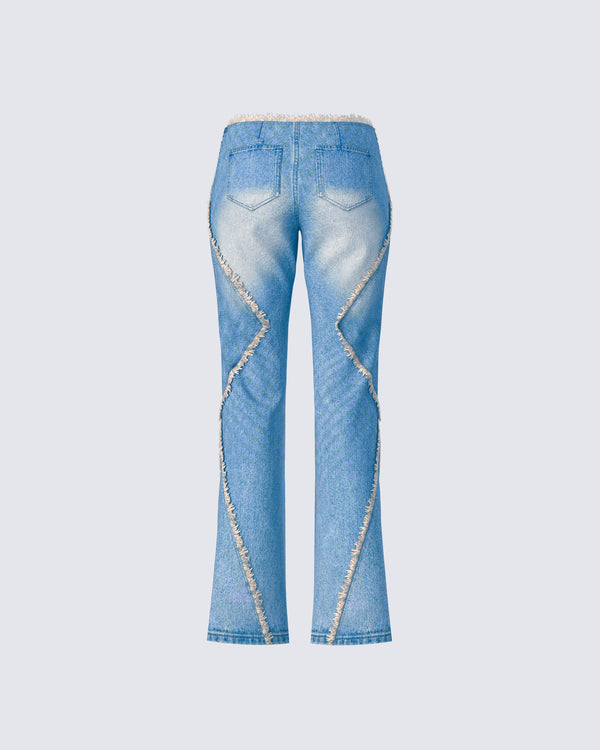 Finesse Kaiana Blue Denim Straight Leg Jeans