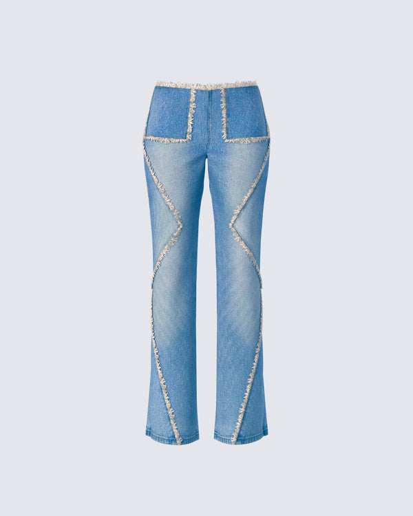 finesse Kaiana Blue Denim Straight Leg Jeans