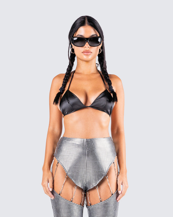 Finesse Kaito Black Triangle Bralette Top