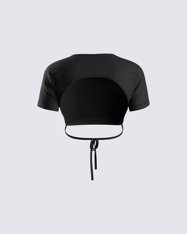 Finesse Kalani Black Backless Top