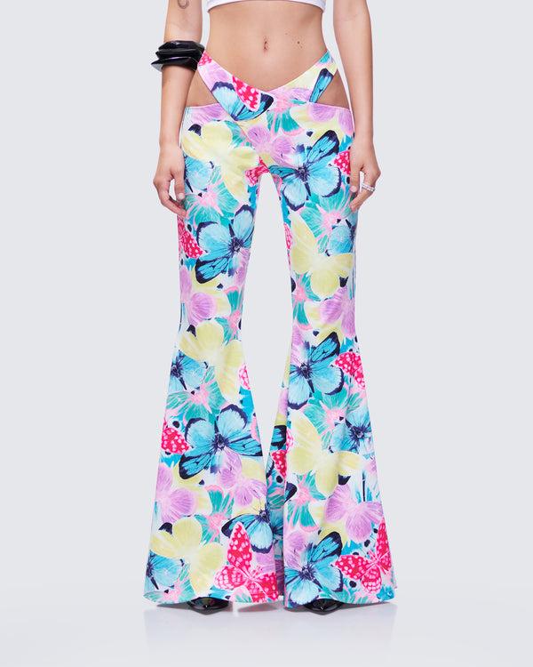 Finesse Kandi Printed Wrap Flare Pant