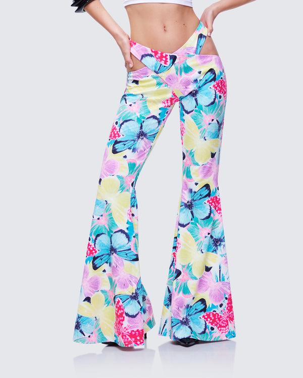 Finesse Kandi Printed Wrap Flare Pant