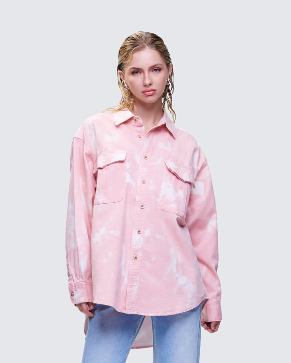 Finesse Karasi Pink Wash Loose Fit Shirt