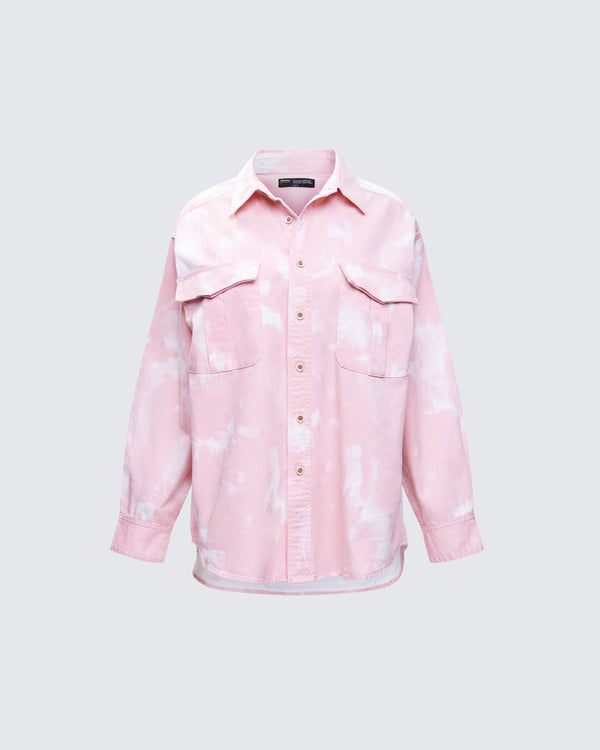 finesse Karasi Pink Wash Loose Fit Shirt