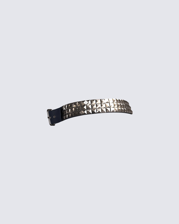 Finesse Karen Black Pyramid Stud Belt