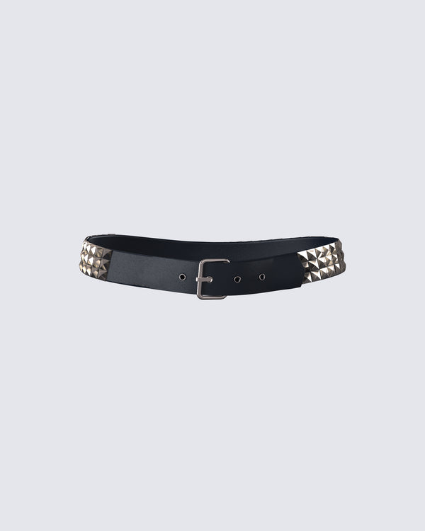 finesse Karen Black Pyramid Stud Belt