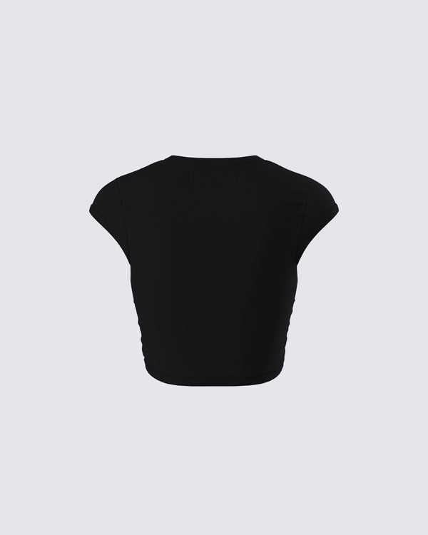 Finesse Kari Black Libra Graphic Top