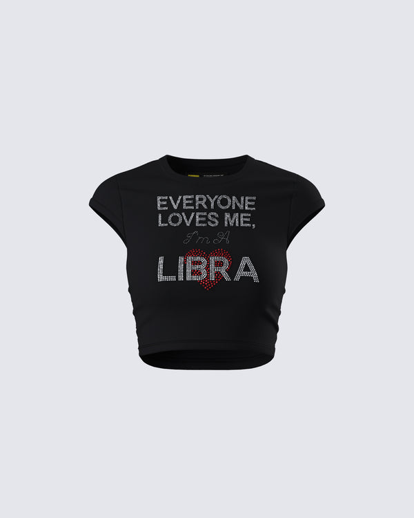 finesse Kari Black Libra Graphic Top