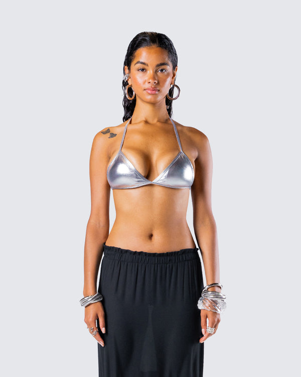 Finesse Karri Silver Bikini Top