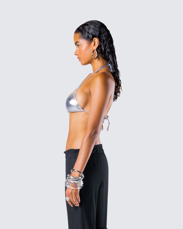 Finesse Karri Silver Bikini Top