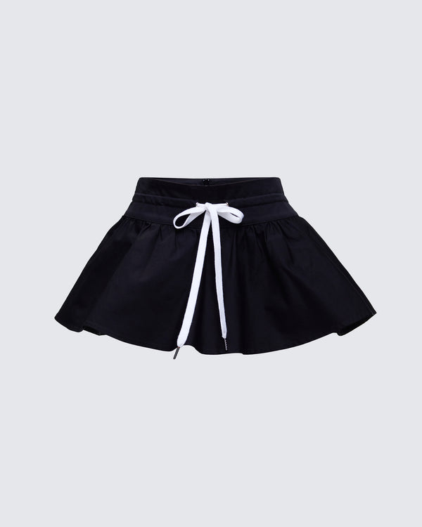 finesse Kata Black Flounce Mini Skirt