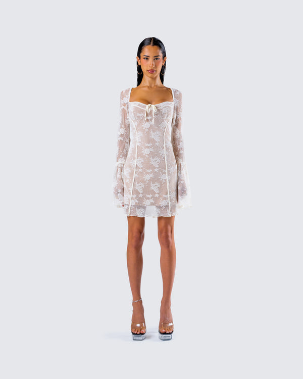 Finesse Kavita Ivory Lace Mini Dress
