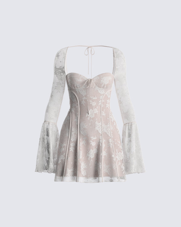 finesse Kavita Ivory Lace Mini Dress