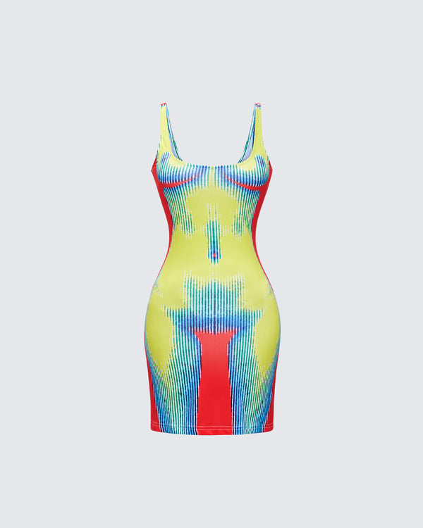 finesse Kaya Body Print Mini Dress
